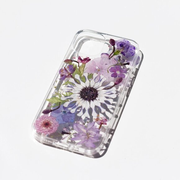 white pressd Flower iphone 15 pro max 14 13 phone case cover pixel 9 9 pro xl 8 - Picture 6 of 6